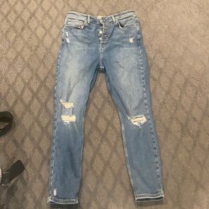 Free people high rise button fly jeans 32